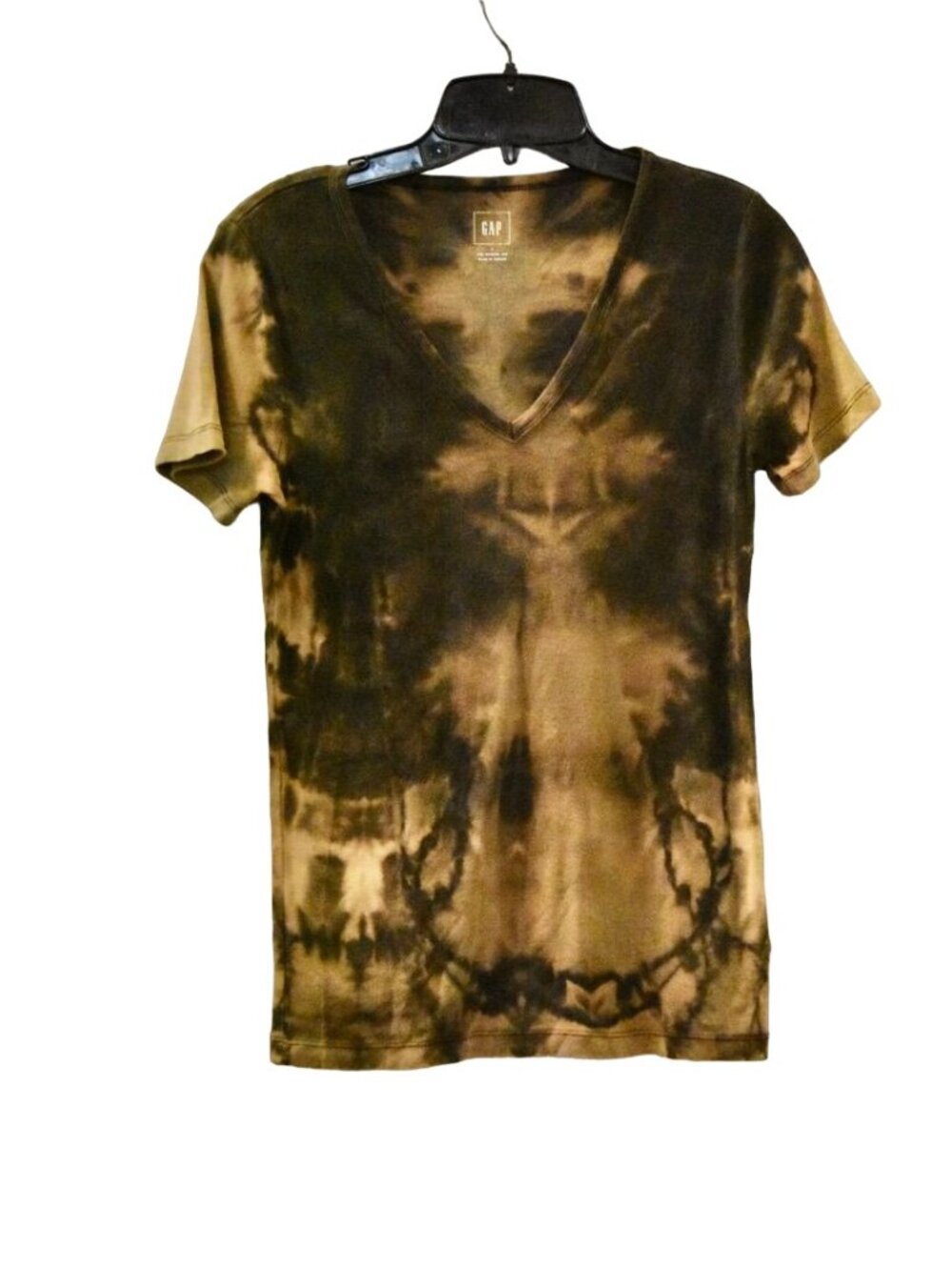 Women's GAP The Modern Tee Custom Bleach Dye V-Neck Size Large L